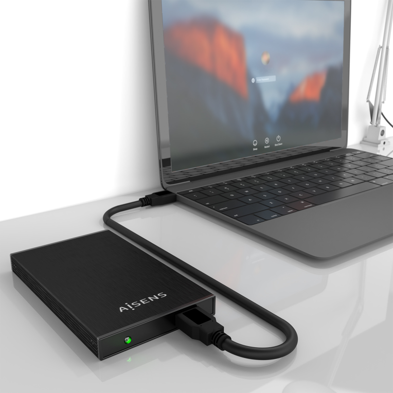 CARCASA HDD AISENS ASE-2523B 2.5" NEGRA - detalle