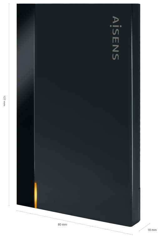 CARCASA HDD AISENS ASE-2524B 2.5" NEGRA - detalle