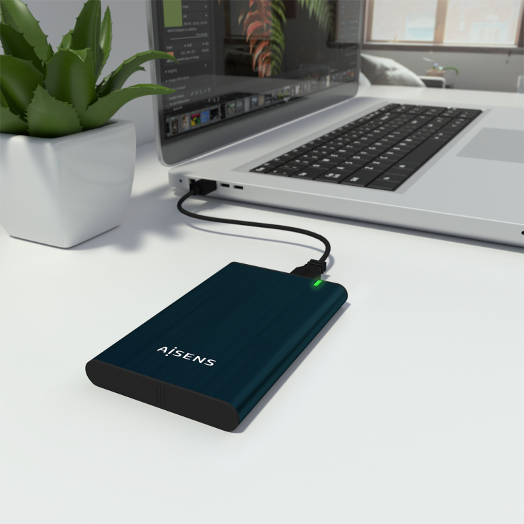 CARCASA HDD AISENS ASE-2525PB 2.5" AZUL PACIFICO - detalle