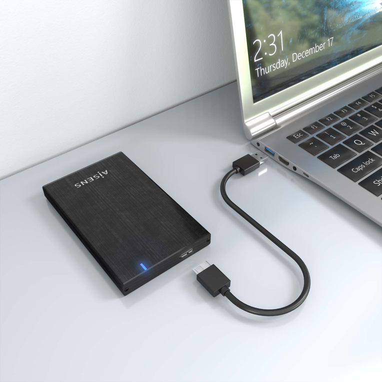 CARCASA HDD AISENS ASE-2527B 2.5 NEGRA - detalle