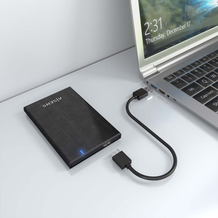 CARCASA HDD AISENS ASE-2528B 2.5" NEGRA - detalle
