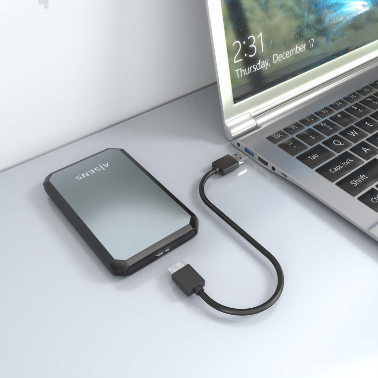CARCASA HDD AISENS ASE-2529B 2.5" NEGRA-GRIS - detalle