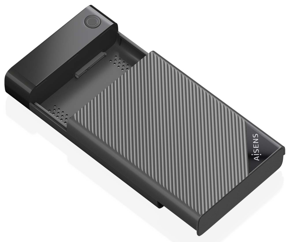CARCASA HDD AISENS ASE-3529B 3.5" NEGRA - detalle