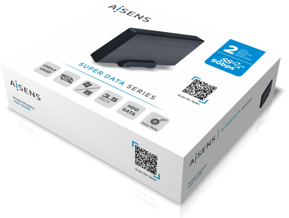 CARCASA HDD AISENS ASE-3530B 3.5" NEGRA - detalle
