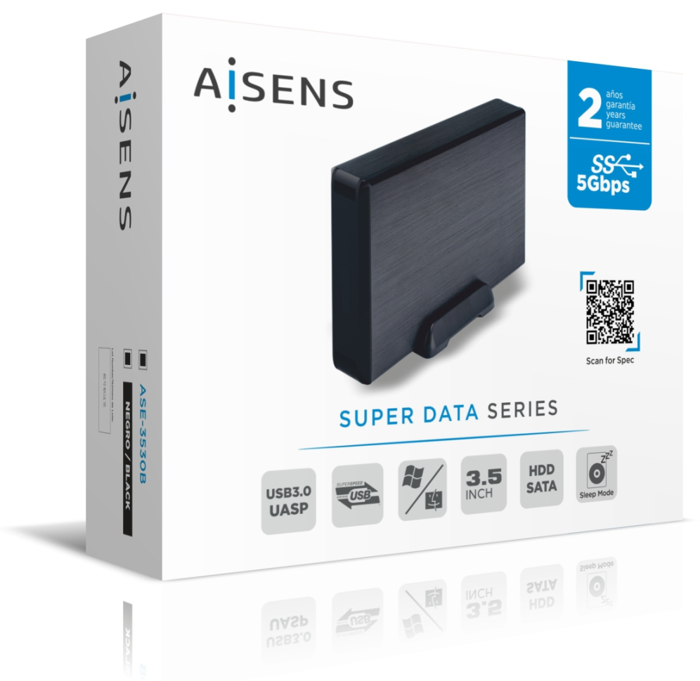 CARCASA HDD AISENS ASE-3530B 3.5" NEGRA - detalle