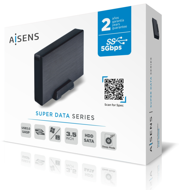 CARCASA HDD AISENS ASE-3530B 3.5" NEGRA - detalle