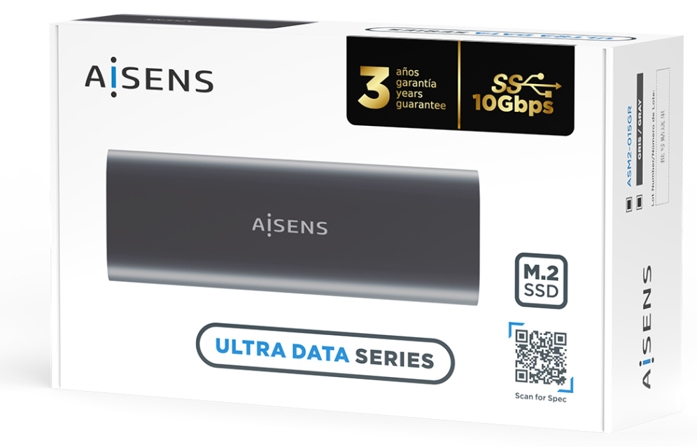 CARCASA HDD AISENS ASM2-015GR M.2 GRIS - detalle