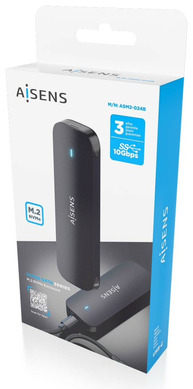 CARCASA HDD AISENS ASM2-024B M.2 NEGRA - detalle