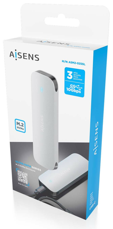 CARCASA HDD AISENS ASM2-025SL M.2 PLATA - detalle