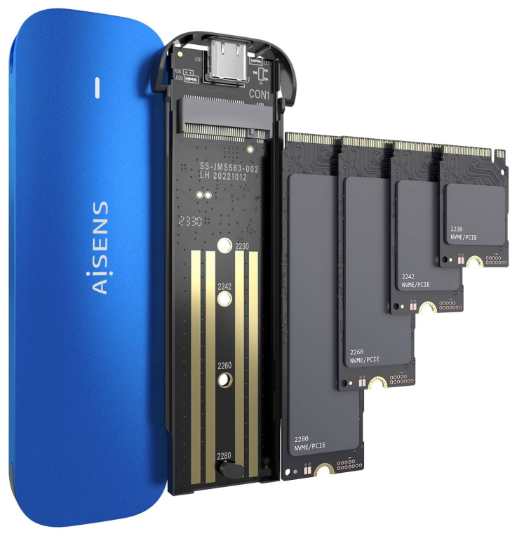 CARCASA HDD AISENS ASM2-026BLU M.2 AZUL - detalle