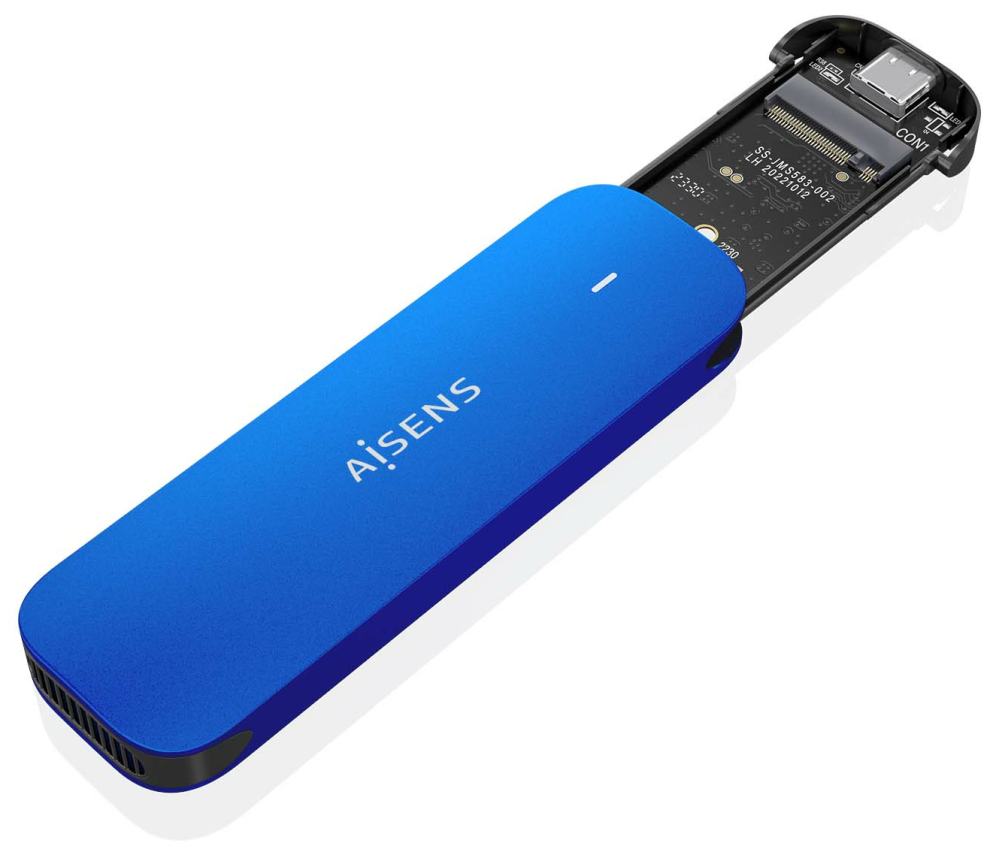 CARCASA HDD AISENS ASM2-026BLU M.2 AZUL - detalle