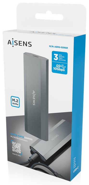 CARCASA HDD AISENS ASM2-029GR M.2 GRIS - detalle