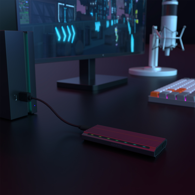 CARCASA HDD AISENS ASM2-RGB011GR M.2 GRIS - detalle
