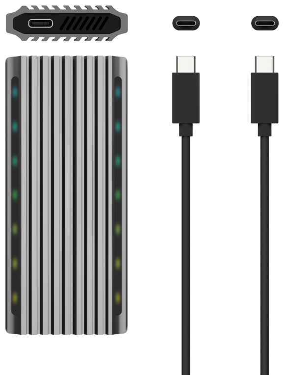 CARCASA HDD AISENS ASM2-RGB011GR M.2 GRIS - detalle