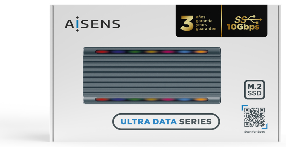 CARCASA HDD AISENS ASM2-RGB011GR M.2 GRIS - detalle