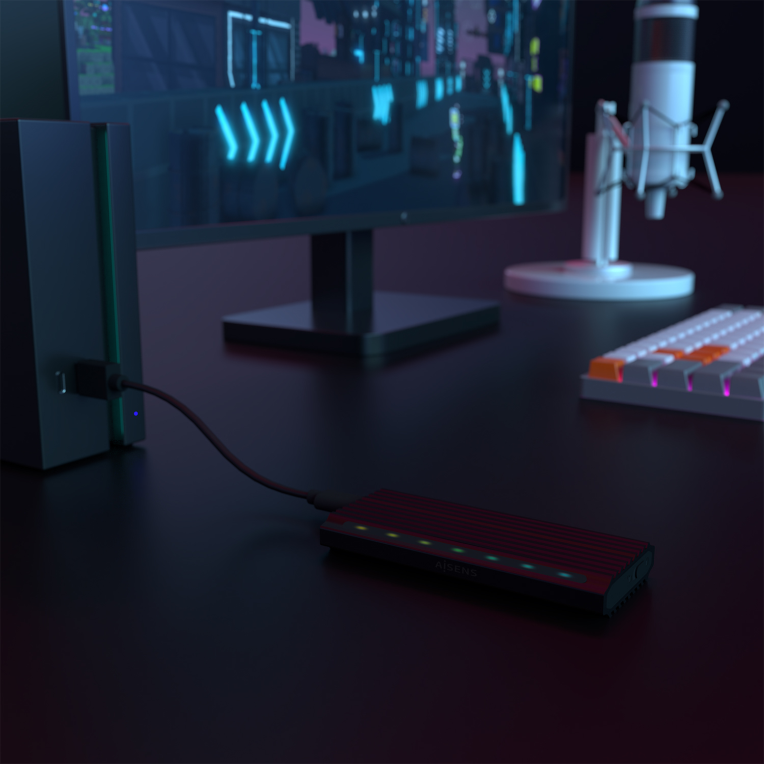 CARCASA HDD AISENS ASM2-RGB012B M.2 NEGRA - detalle