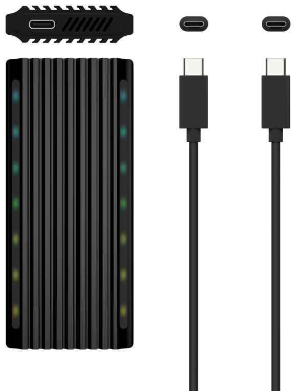 CARCASA HDD AISENS ASM2-RGB012B M.2 NEGRA - detalle