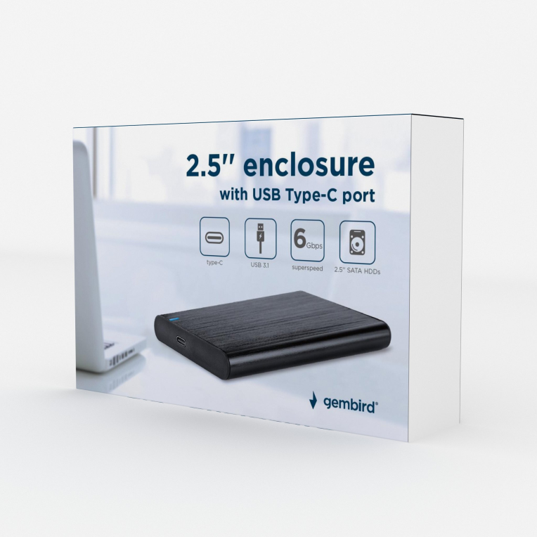CARCASA HDD GEMBIRD EE2-U3S-6 3.1 NEGRO ALUMINIO - detalle