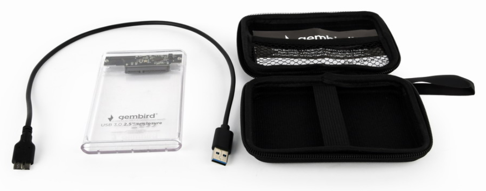 CARCASA HDD GEMBIRD EE2-U3S9-6 2,5" TRANSPARENTE - detalle