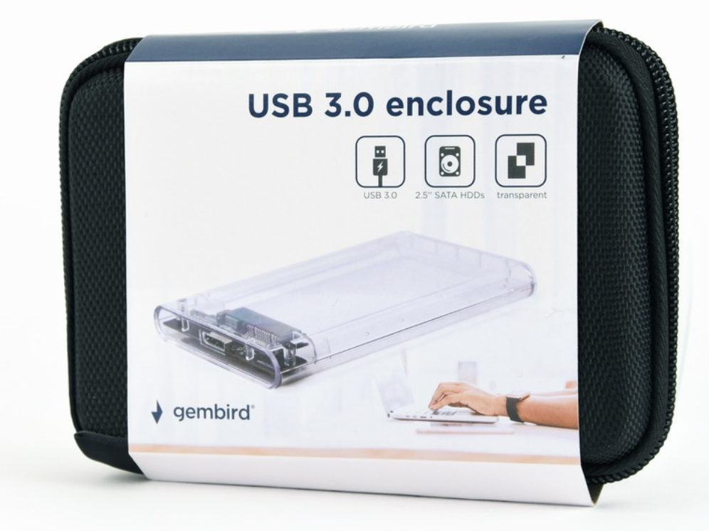 CARCASA HDD GEMBIRD EE2-U3S9-6 2,5" TRANSPARENTE - detalle