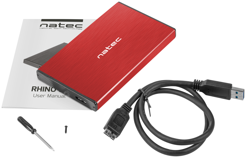 CARCASA HDD NATEC RHINO GO NKZ-1279 2,5" ROJA - detalle