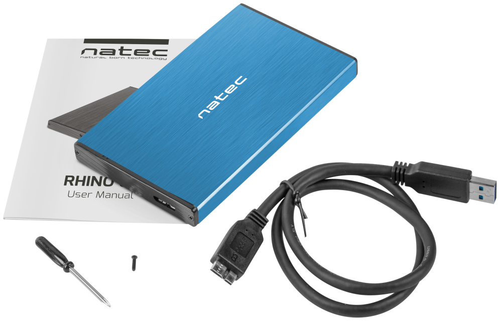 CARCASA HDD NATEC RHINO GO NKZ-1280 2,5" AZUL - detalle