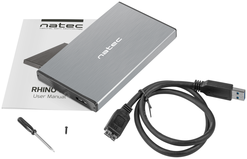 CARCASA HDD NATEC RHINO GO NKZ-1281 2,5" GRIS - detalle