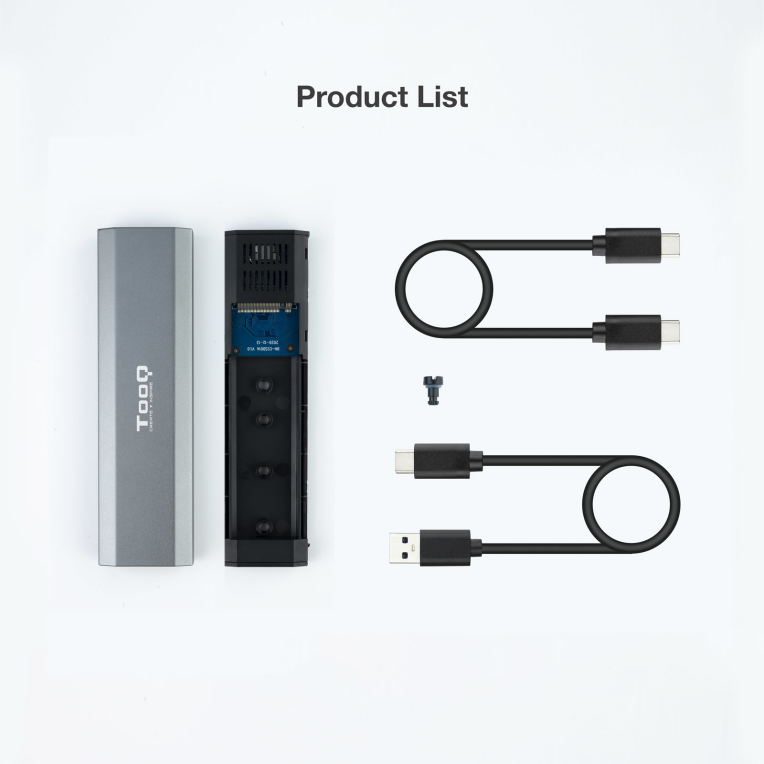 CARCASA HDD TOOQ SSD M.2 NGFF/NVMe GRIS - detalle