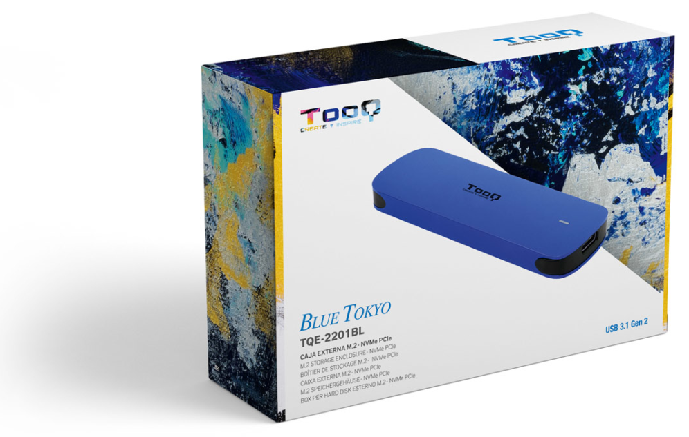 CARCASA HDD TOOQ TQE-2201BL M.2 ALUMINIO AZUL - detalle
