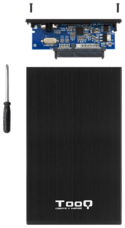 CARCASA HDD TOOQ TQE-2527B 2,5" 9,5 MM SATA USB 3.0 NEGRA - detalle