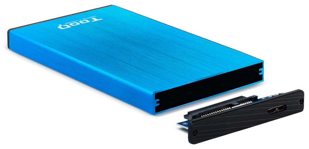 CARCASA HDD TOOQ TQE-2527BL 2,5" 9,5 MM SATA USB 3.0/3.1 AZUL - detalle