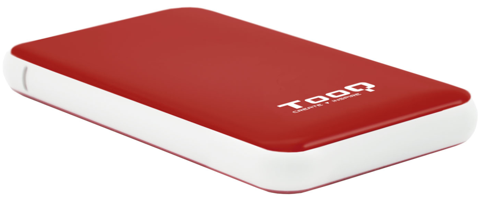 CARCASA HDD TQE-2528R 2,5" 9,5 MM SATA USB 3.1 GEN1 ROJA