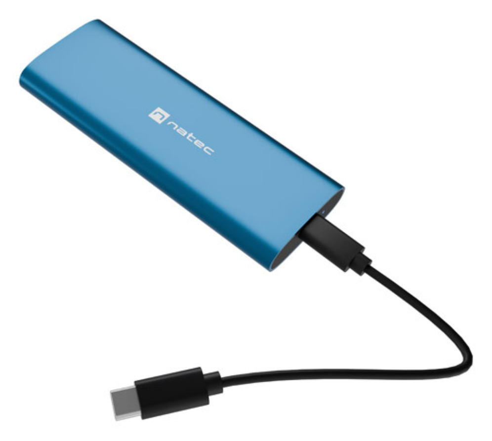 CARCASA SSD NATEC RHINO M.2 NVME LITE USB-C 3.2 GEN 2 AZUL HORIZONTE - detalle