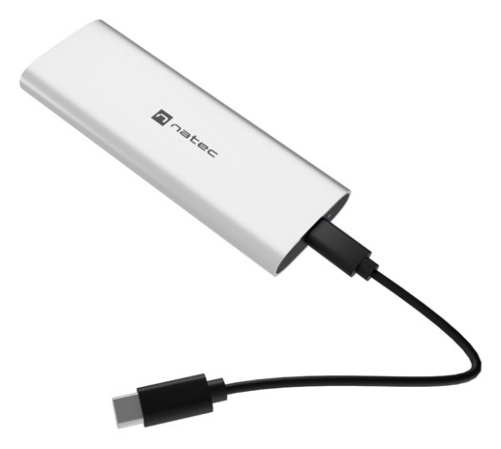 CARCASA SSD NATEC RHINO M.2 NVME LITE USB-C 3.2 GEN 2 PLATA ARTICO - detalle