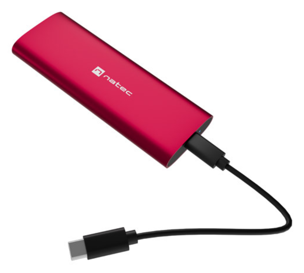CARCASA SSD NATEC RHINO M.2 NVME LITE USB-C 3.2 GEN 2 ROJO RUBI - detalle