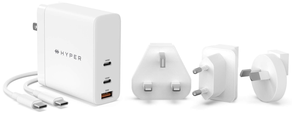 CARGADOR ADAPTADOR HYPER HYPERJUICE 140 W GAN CHARGER - GLOBAL - MULTI-PORT - detalle