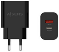 CARGADOR AISENS 20W 1xUSB-C PD3.0 1xUSB-A QC3.0 NEGRO