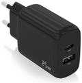CARGADOR AISENS 25W 1XUSB-C PD3.0 1XUSB-A QC3.0 NEGRO