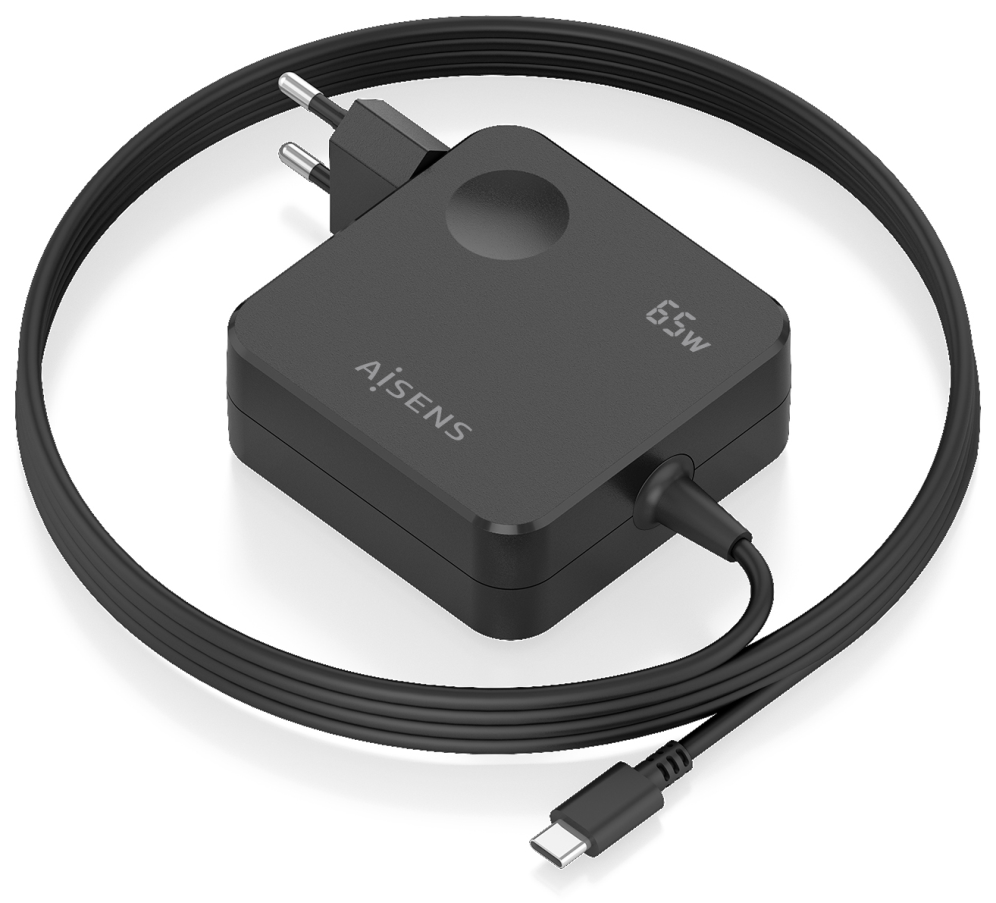 CARGADOR AISENS 65W PD3.0 1XUSB-C 1.5M NEGRO - detalle