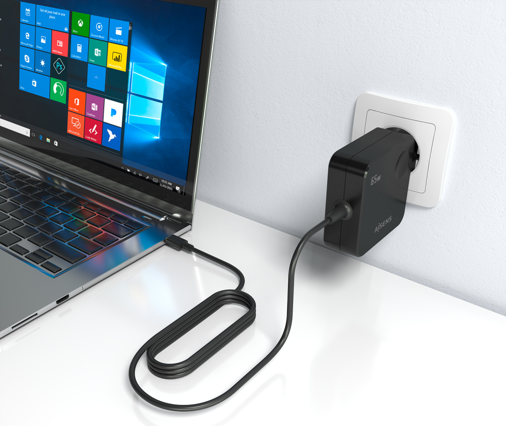 CARGADOR AISENS 65W PD3.0 1XUSB-C 1.5M NEGRO - detalle