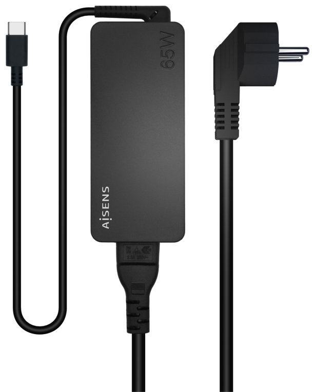 CARGADOR AISENS 65W PD3.0 1XUSB-C 1.8M NEGRO