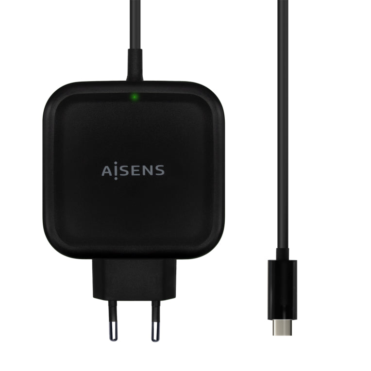 AISENS Cargador 65W PD3.0 QC3.0 1XUSB-C 1.2M. Negro