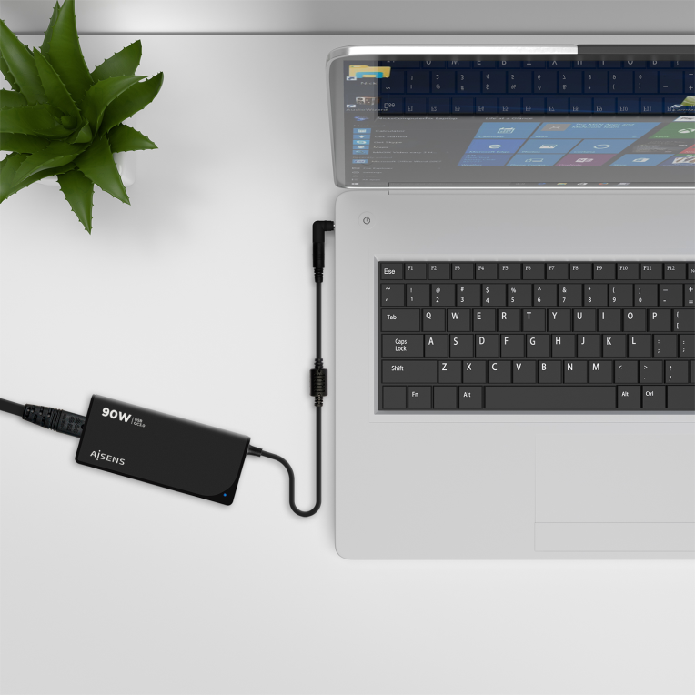 CARGADOR AISENS 90W AUTOMATICO UNI. PORTATIL 12 CONECTORES USB-A QC3.0 NEGRO - detalle