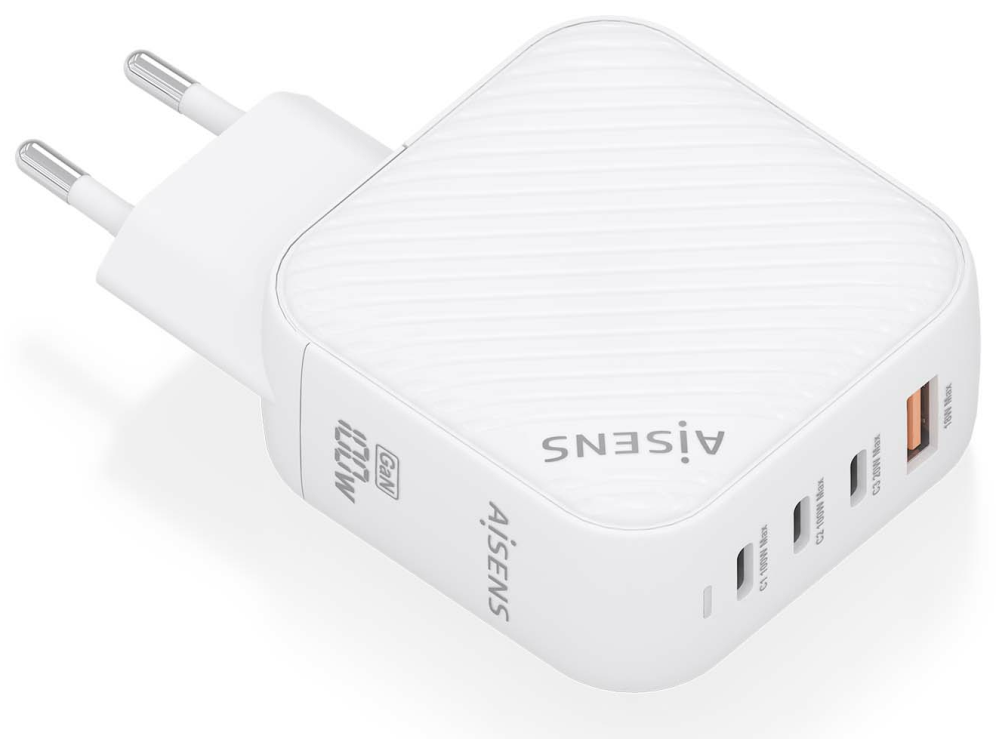 CARGADOR AISENS GAN 100W 3XUSB-C PD3.0 QC4.0 1XUSB-A QC3.0 BLANCO