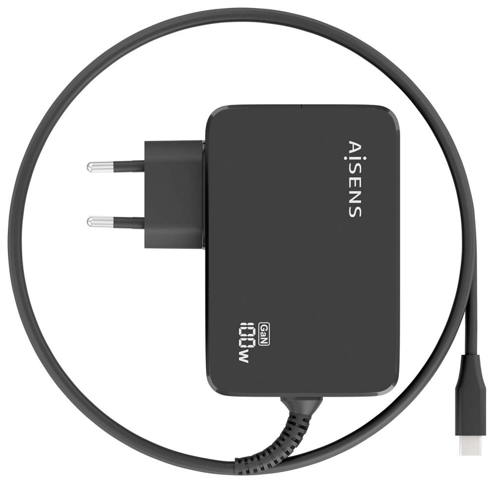 CARGADOR AISENS GAN 100W PD3.0 1XUSB-C 1.8M NEGRO - detalle