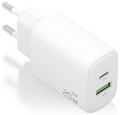 CARGADOR AISENS GAN 20W, 1XUSB-C PD3.0, 1XUSB-A QC3.0, BLANCO