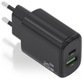 CARGADOR AISENS GAN 20W, 1XUSB-C PD3.0, 1XUSB-A QC3.0, NEGRO