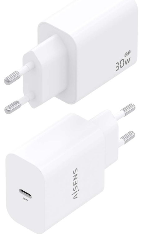 CARGADOR AISENS GAN 30W 1XUSB-C PD3.0 BLANCO - detalle