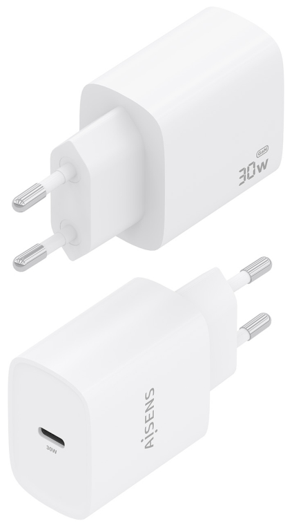 CARGADOR AISENS GAN 30W 1XUSB-C PD3.0 BLANCO - detalle