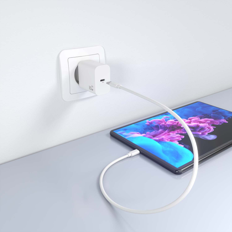 CARGADOR AISENS GAN 30W 1XUSB-C PD3.0 BLANCO - detalle